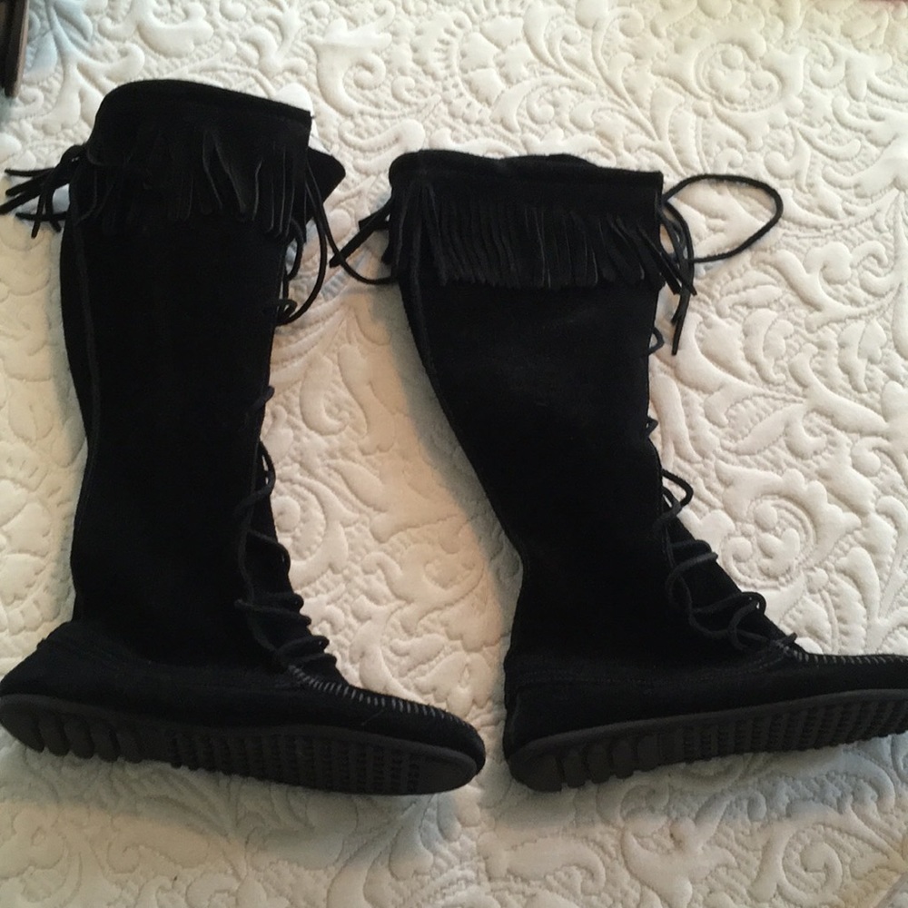 Minnetonka tall lace up boot