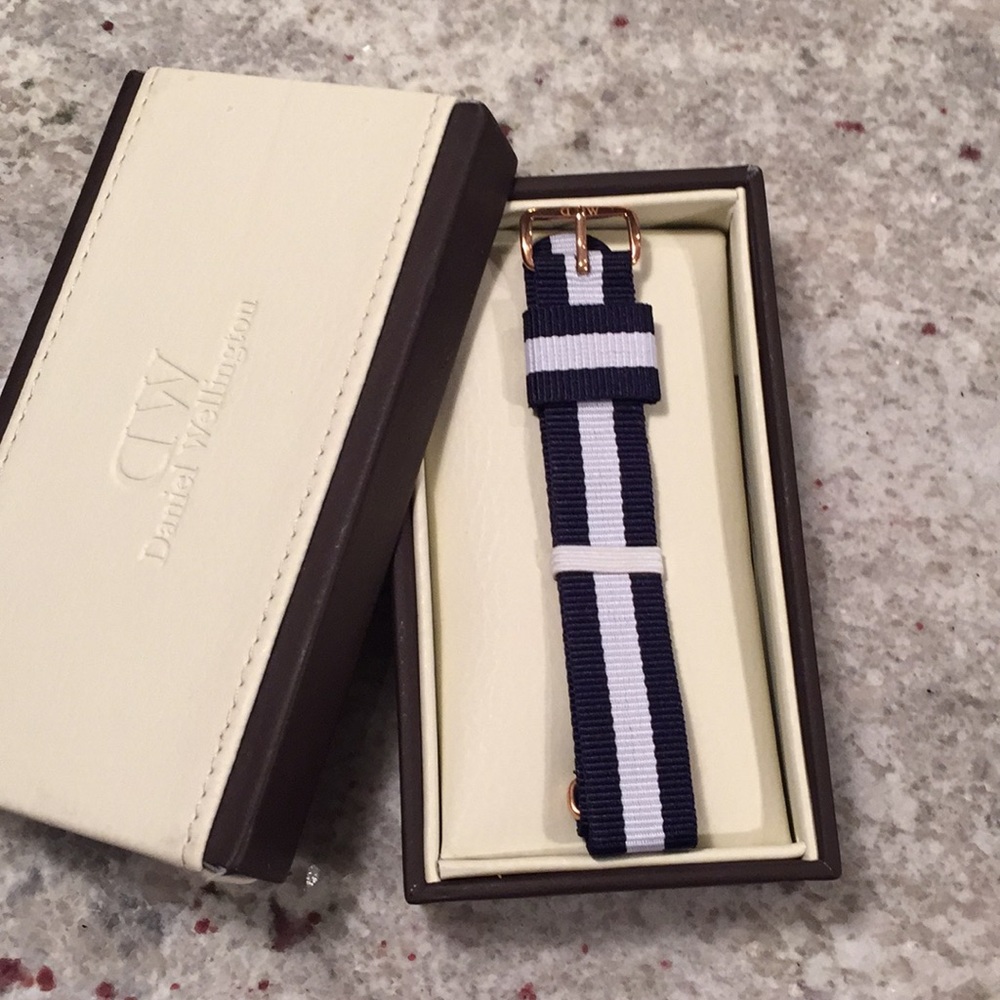 Daniel Wellington Blue and White Stripe Strap