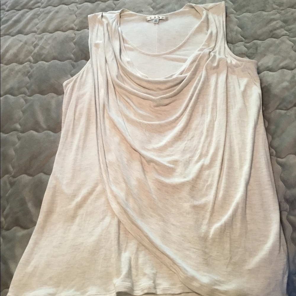 cabi Oatmeal Overlay Tee