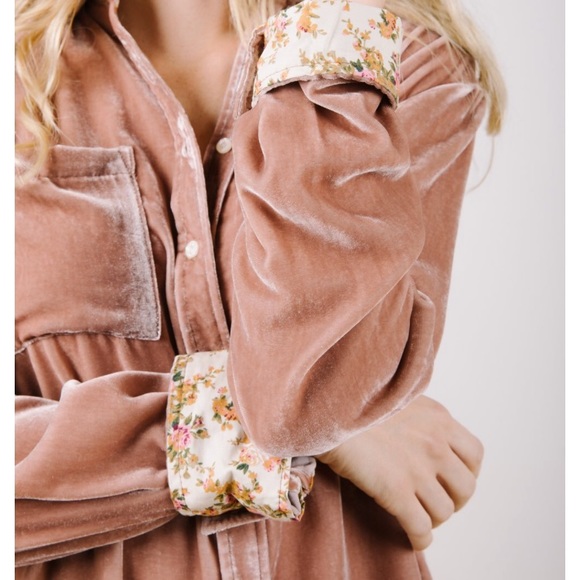 Thread and Supply Tops - Piper + Scoot boutique, Kallie Velvet Button Down