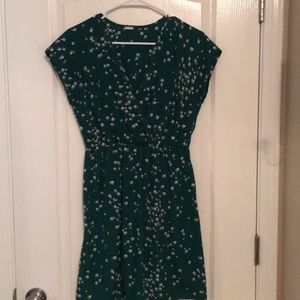Green Bird print dress