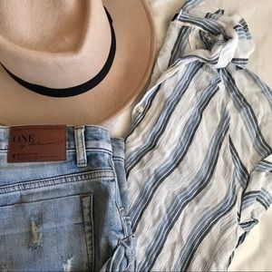 Urban Outfitters Striped Button Down Top