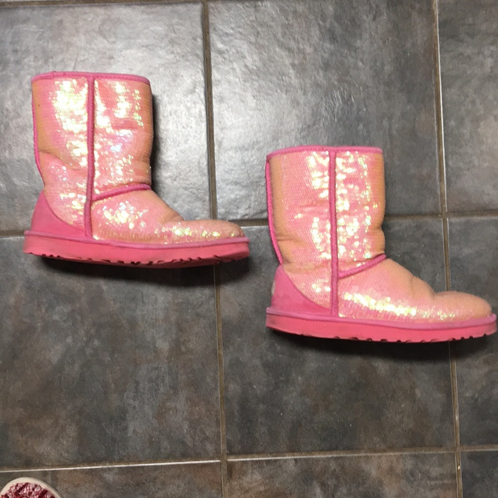 Pink sequin uggs