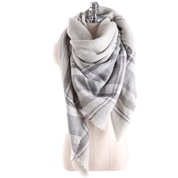 fairlygirly Accessories - Greyscale Ultra Plush Plaid Blanket Scarf