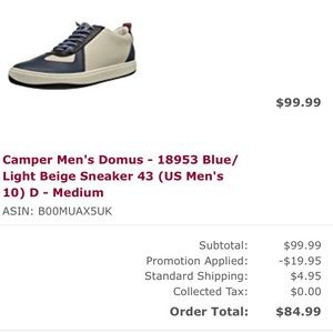Camper Domus Blue/light beige size 10