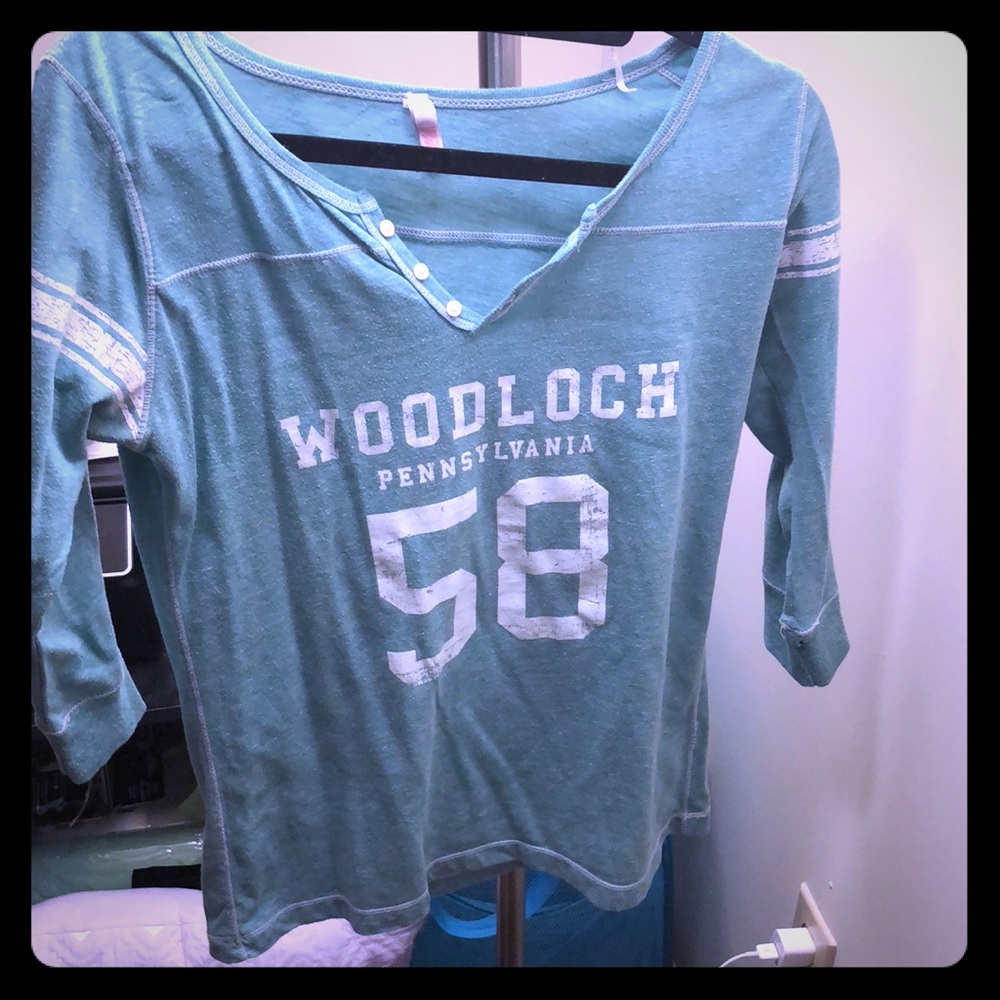 mint green shirt