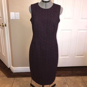 Purple and black midi sleeveless dress