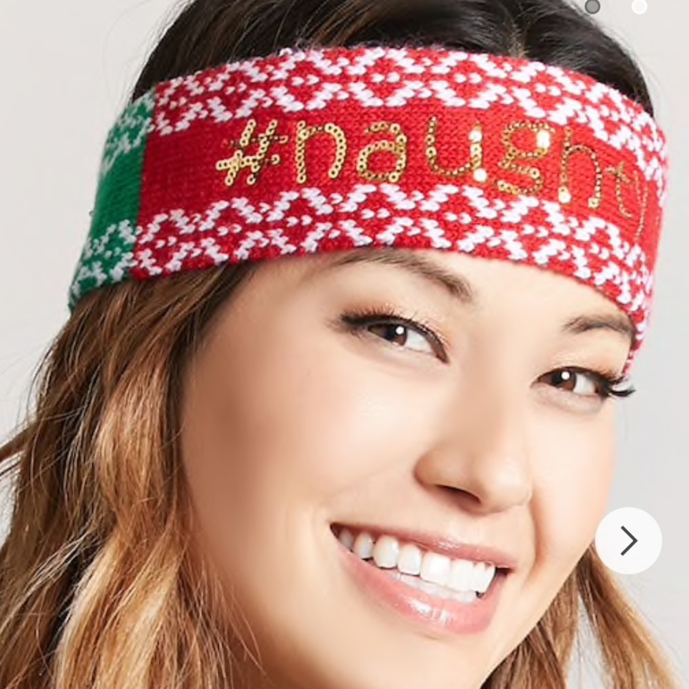 NWT Naughty Nice List head band warmer