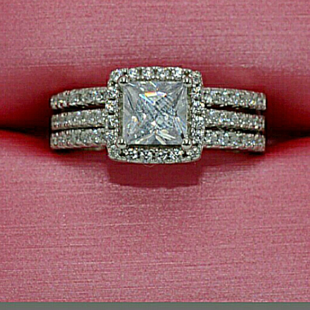 Halo Cushion CZ Ring - Size 10