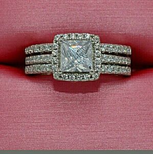 Halo Cushion CZ Ring - Size 10