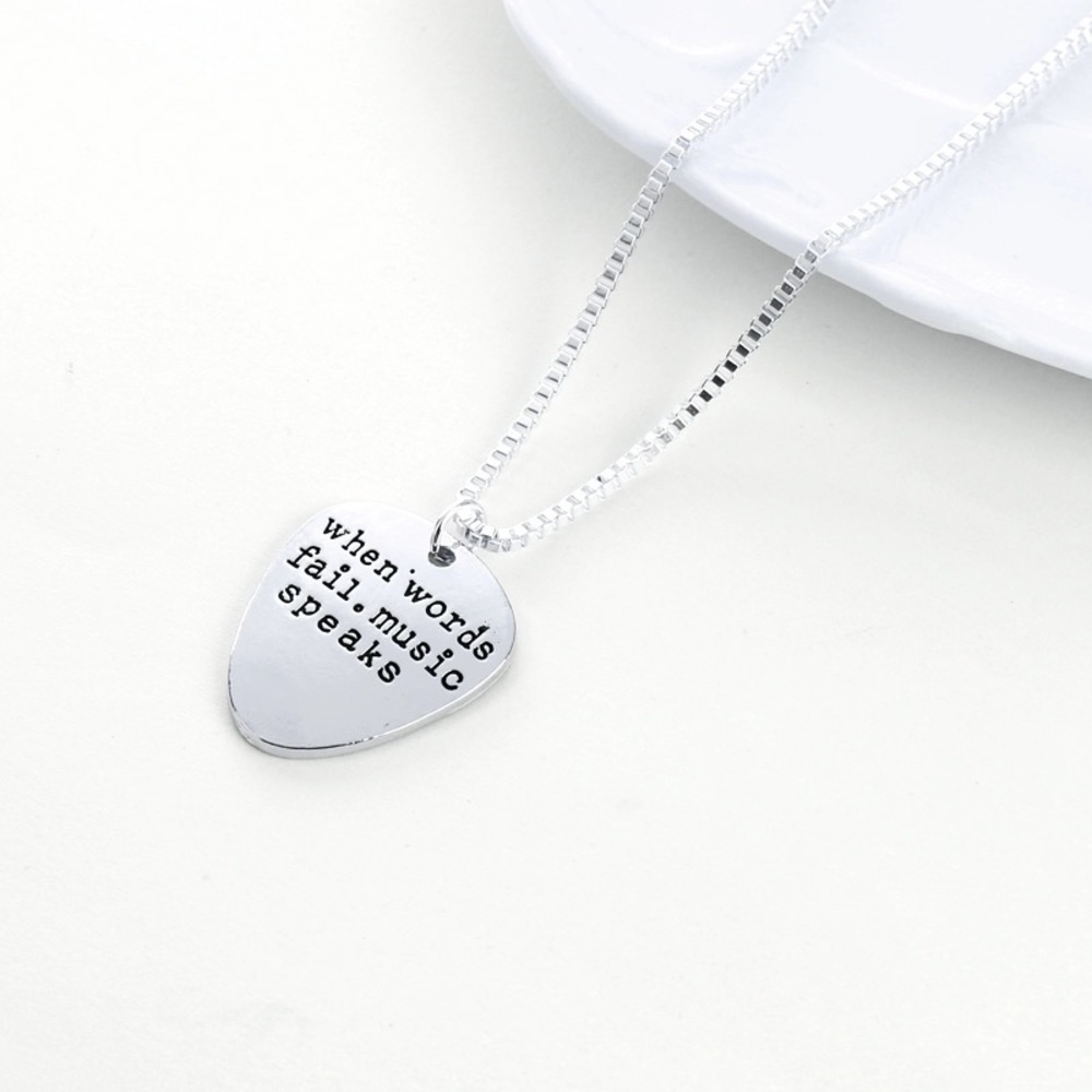 "When words fail.music speaks" necklace - Picture 2 of 5