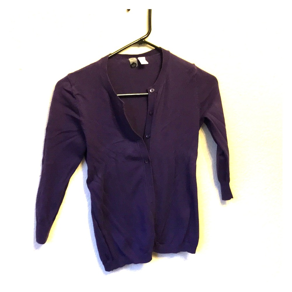 Purple cardigan