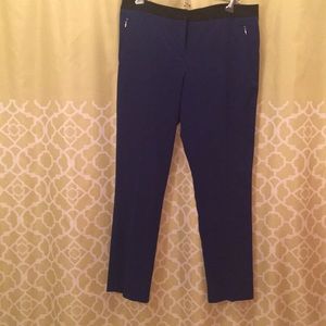 Royal blue NY&Co. ankle pants with black accents