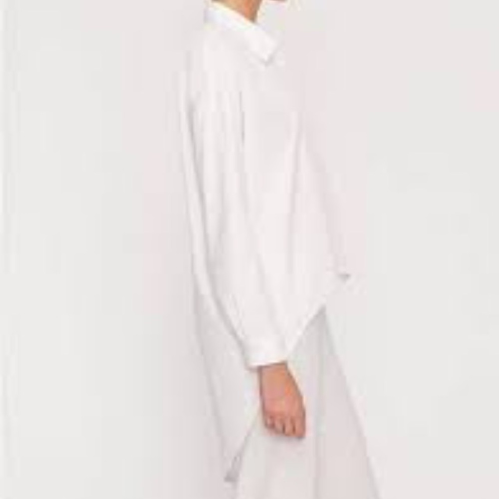Eileen fisher high low white cotton