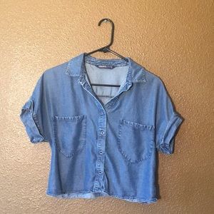 Cute Denim Crop Too