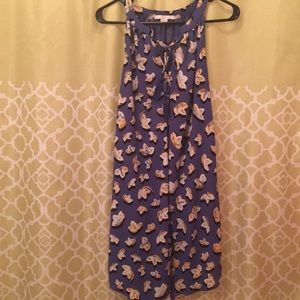 purple-blue dress w/gold/cream flowersPOCKETS🙌🏻