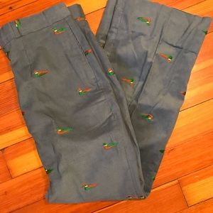 Vintage High-Waist Embroider Mallard Duck Cords