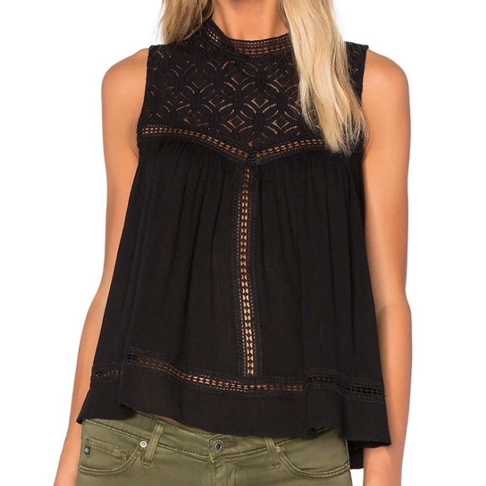 Endless Rose Sleeveless High Neck Top In Black