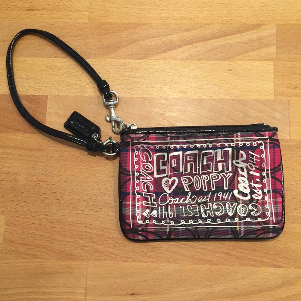 Purple Coach Poppy wristlet