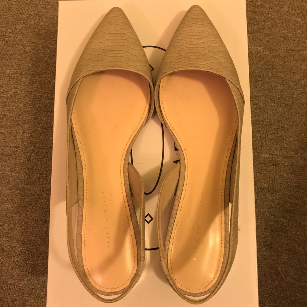 Charles & Keith Faux Snake Leather Flats
