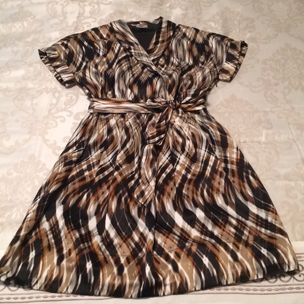 Shimmery Faux Wrap Dress