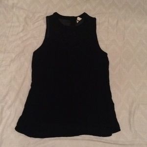 Black, embroidered and beaded tank top