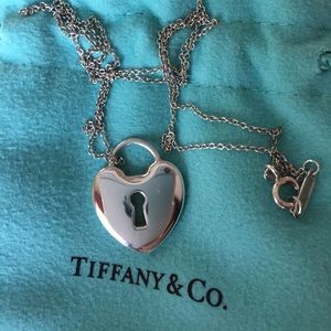 Tiffany sterling silver heart keyhole pendant
