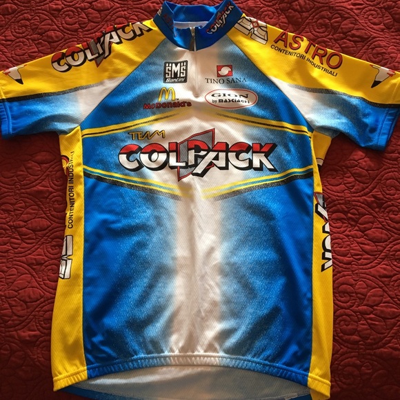 santini other vintage colpack short sleeve mens cycling jersey colpacks