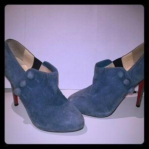 Christian Louboutin 38 blue suede booties