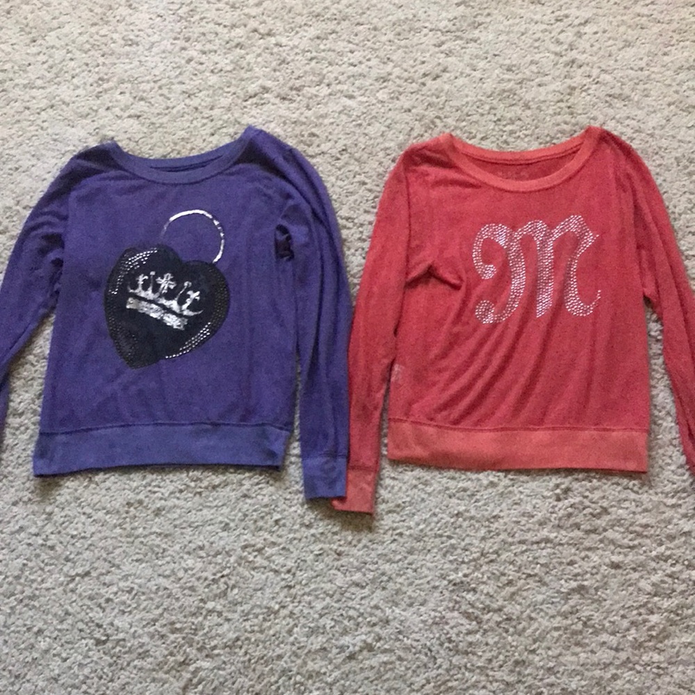 Miss Me brand sweaters orange and purple