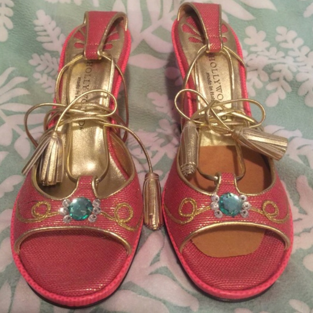 Saks Fifth Avenue Hollywould Shimmer Wedge Heels