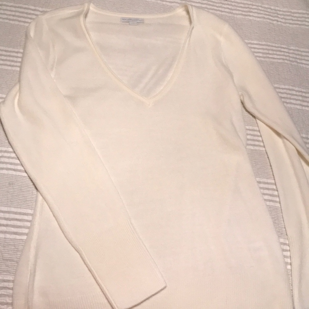 Cream v-neck sweater
