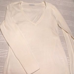 Cream v-neck sweater