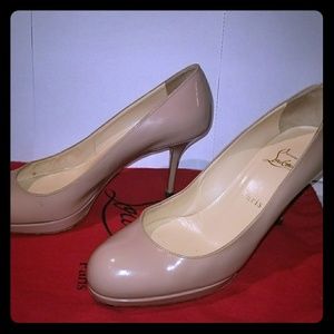 Christian Louboutin 38.5 Prorata 90mm blush nude