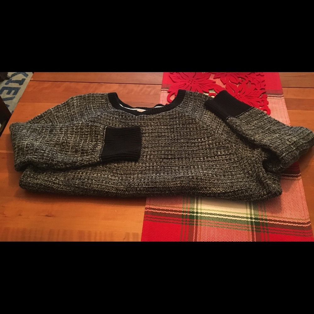 Black and white marled cozy sweater