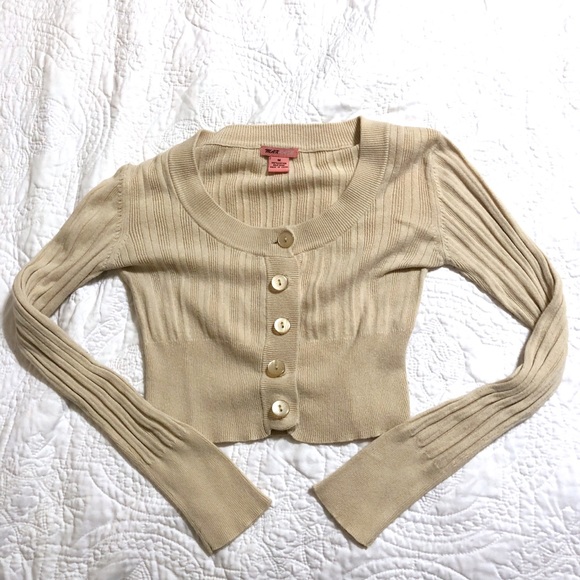 tan cropped cardigan
