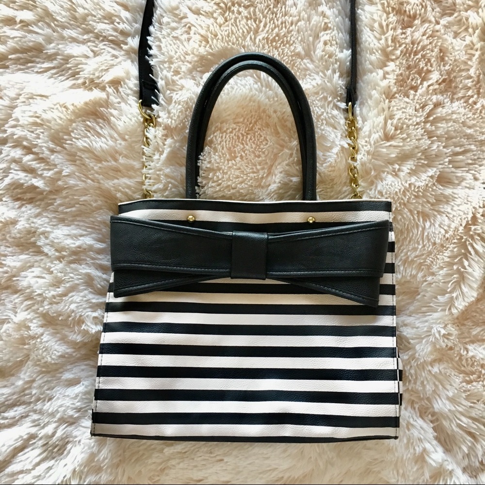 Betsey Johnson Striped Bow Bag/Purse