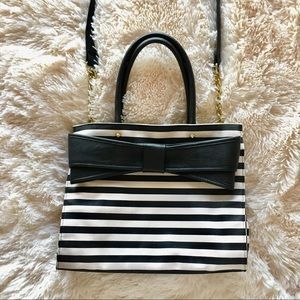 Betsey Johnson Striped Bow Bag/Purse