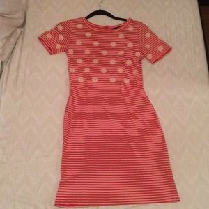 Red and taupe striped Marc Jacobs dress