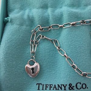Tiffany sterling silver heart keyhole bracelet