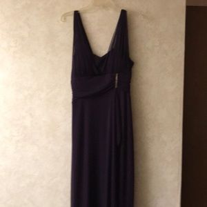 Long Purple Empire Sleeveless Dress
