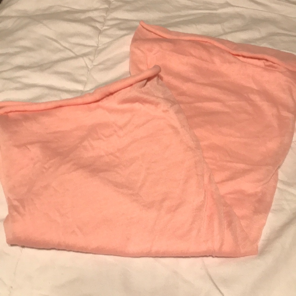 Plain pink cotton infinity scarf
