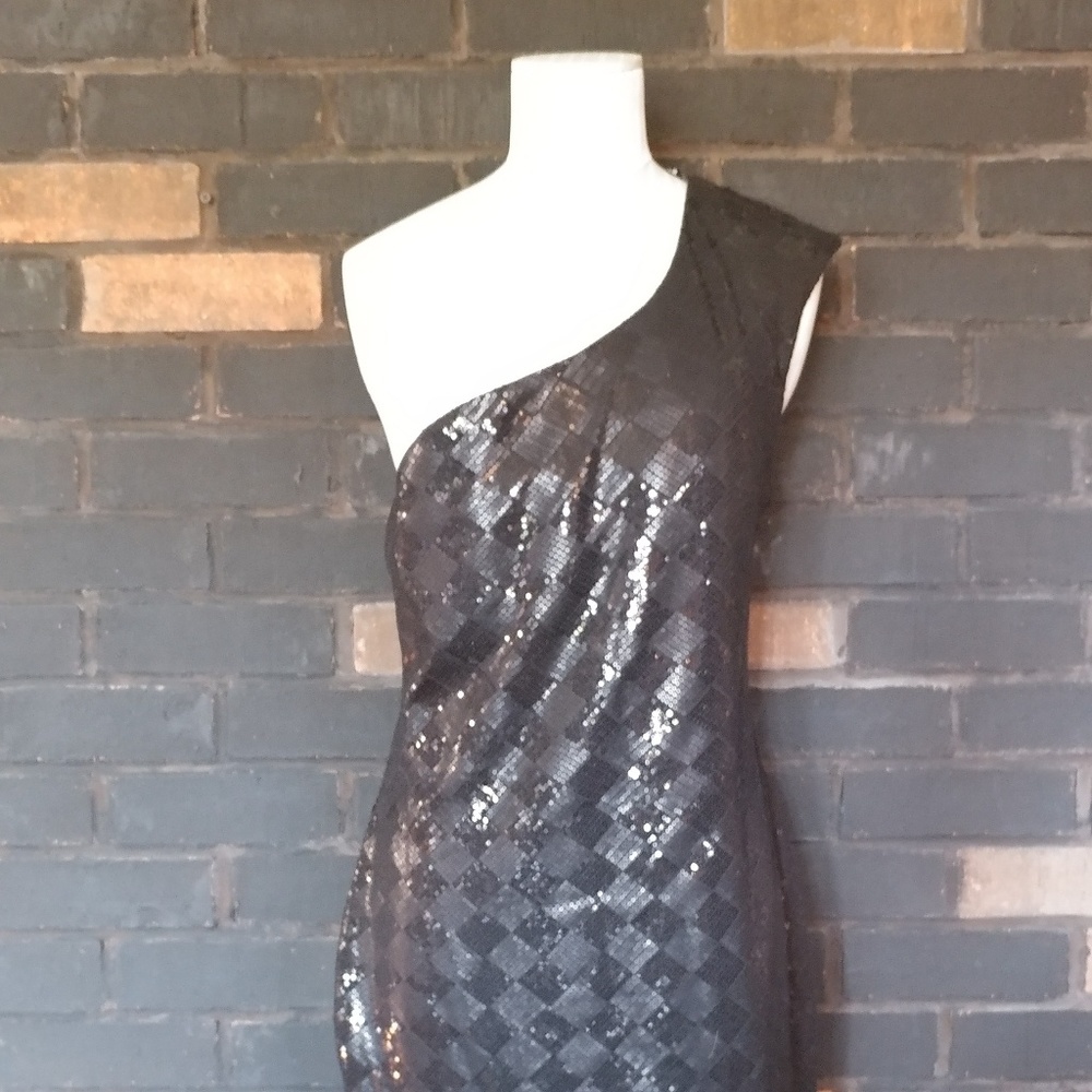 NYE LBD Sequin One Shoulder Party Dress
