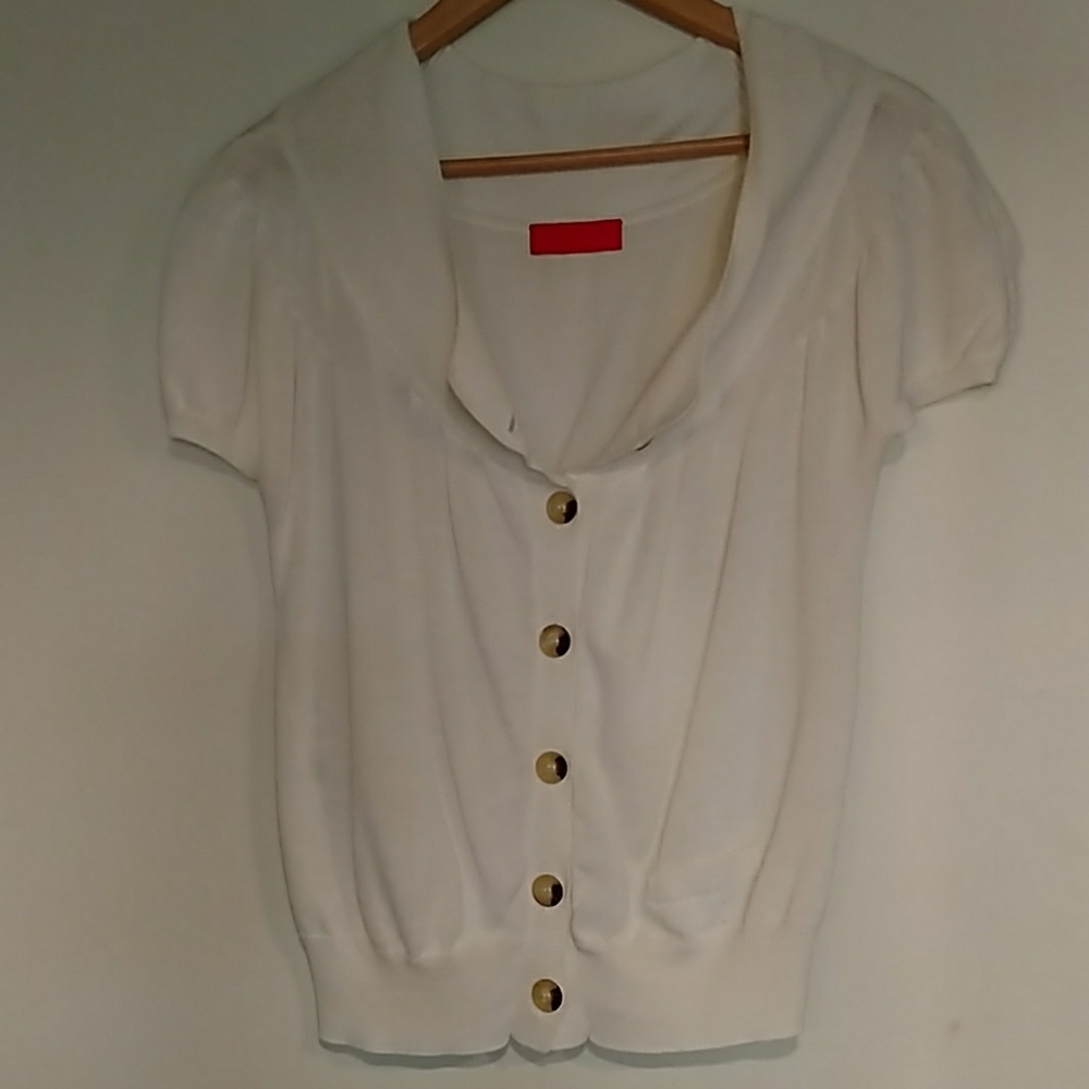 Lavia18 white button up sweater NWOT