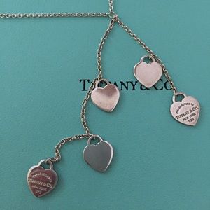 Tiffany silver multi mini heart necklace