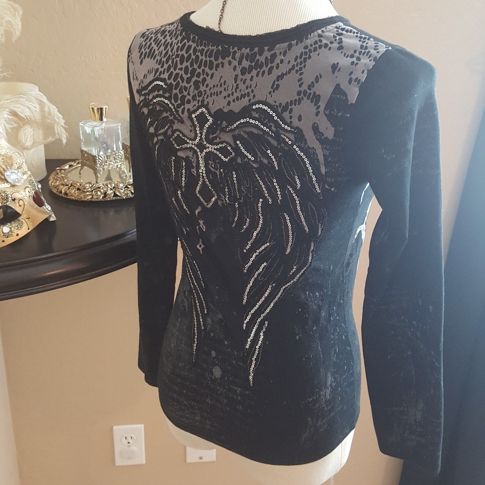 Miss Me Black Angel Wing Top