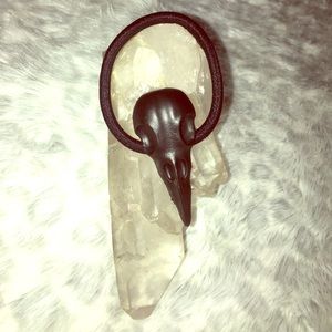 Bird skull hair tie