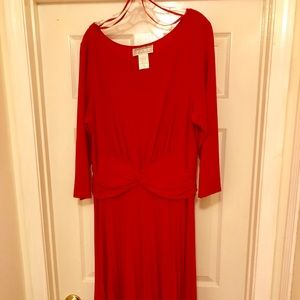 Jessica Howard Pleated Red Dress 46in