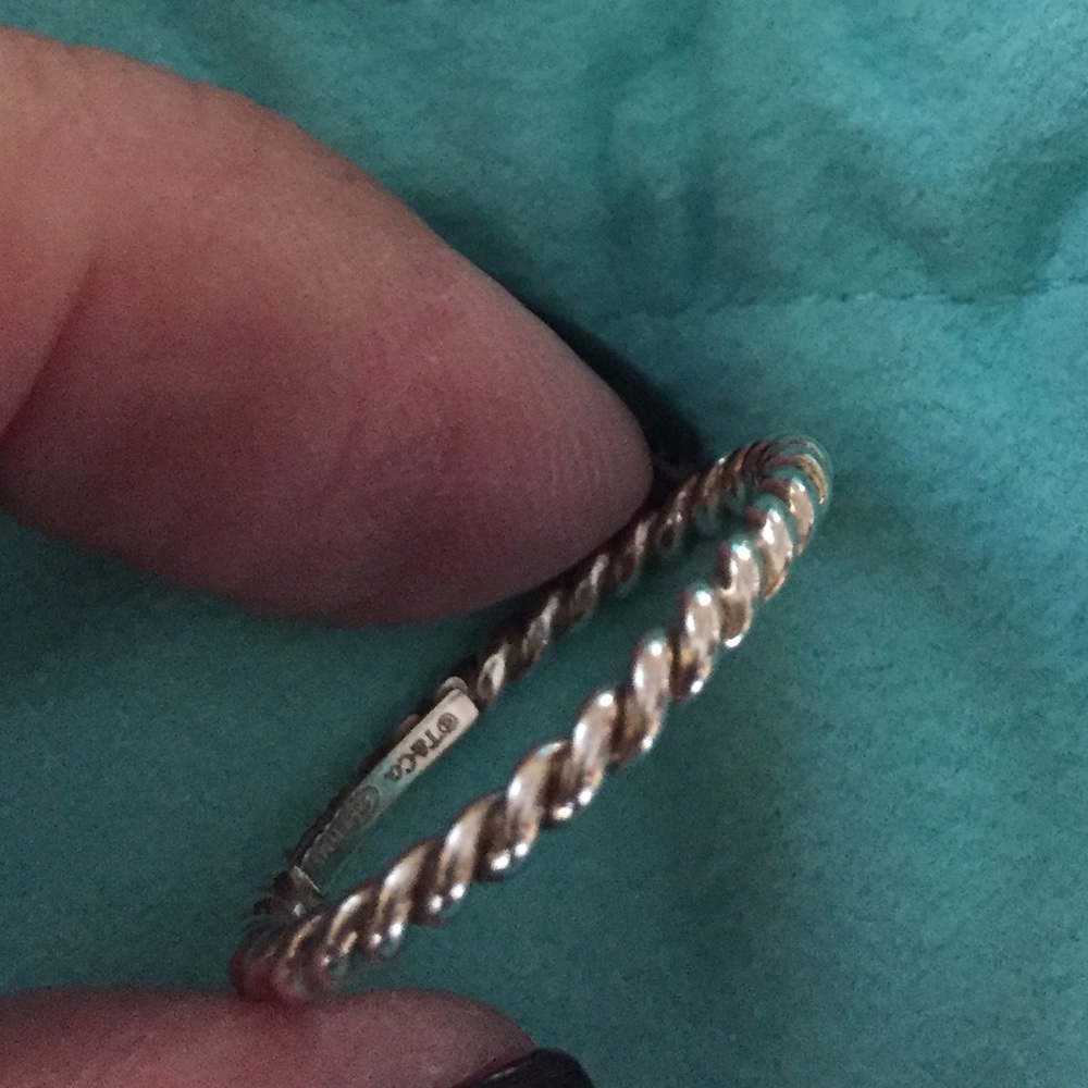 Tiffany silver twisted rope ring