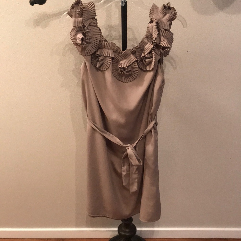 Gold toned dress from local boutique.